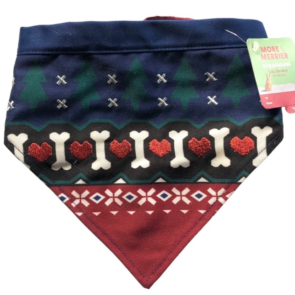 NWT Holiday bone bandana scarf dog S/M